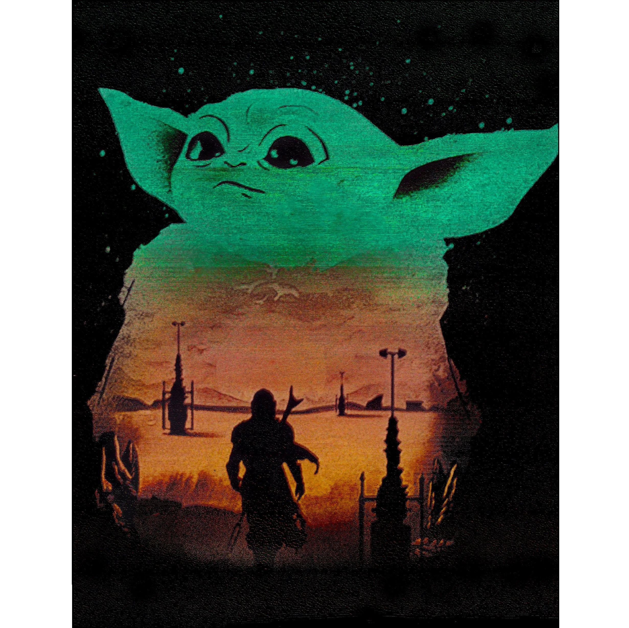 Baby Yoda Mandalorian Metal Painting — Art of Steel